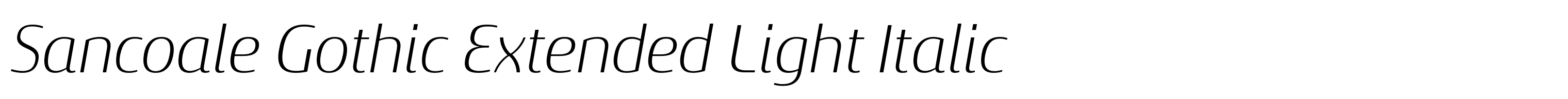 Sancoale Gothic Extended Light Italic